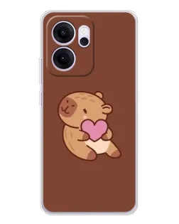 Чехол для OPPO Reno14 FS с картинкой «Капибара с сердцем» Чехол для OPPO Reno14 FS с картинкой «Капибара с сердцем»
