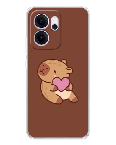 Чехол для OPPO Reno14 FS с картинкой «Капибара с сердцем»