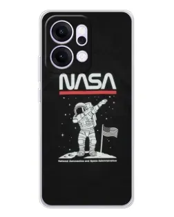 Чехол для OPPO Reno14 Pro с картинкой «NASA — шагаем по Луне»