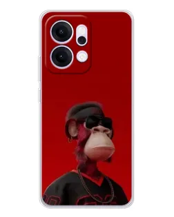 Чехол для OPPO Reno14 Pro с картинкой «Bored Ape в красном»