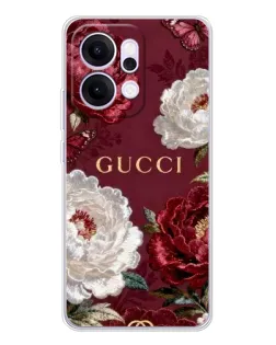 Чехол для OPPO Reno14 Pro с картинкой «Gucci — бордовые розы» Чехол для OPPO Reno14 Pro с картинкой «Gucci — бордовые розы»