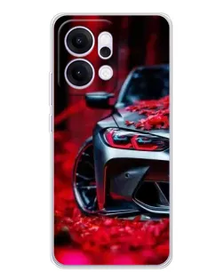 Чехол для OPPO Reno14 Pro с картинкой «Спортивная BMW и цветы» Чехол для OPPO Reno14 Pro с картинкой «Спортивная BMW и цветы»