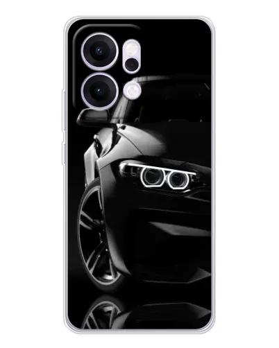 Чехол для OPPO Reno14 Pro с картинкой «Черная BMW — профиль» Чехол для OPPO Reno14 Pro с картинкой «Черная BMW — профиль»