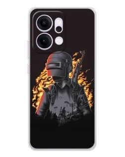 Чехол для OPPO Reno14 Pro с картинкой «PUBG — огненный силуэт» Чехол для OPPO Reno14 Pro с картинкой «PUBG — огненный силуэт»