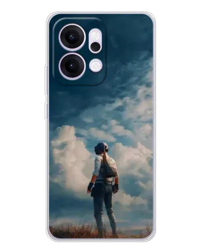 Чехол для OPPO Reno14 Pro с картинкой «Герой PUBG на скале»
