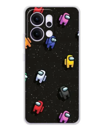 Чехол для OPPO Reno14 Pro с картинкой «Космический паттерн Among Us»