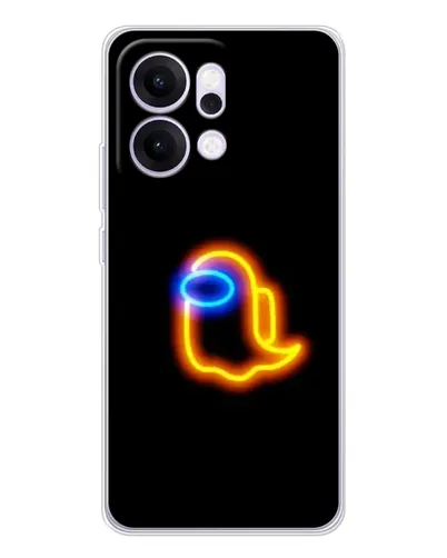Чехол для OPPO Reno14 Pro с картинкой «Among Us неоновое сияние»