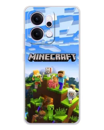 Чехол для OPPO Reno14 Pro с картинкой «Minecraft классический мир»