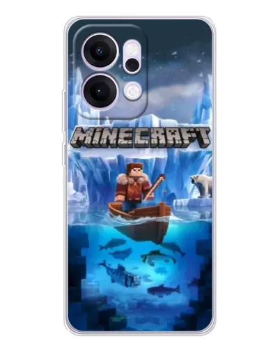 Чехол для OPPO Reno14 Pro с картинкой «Minecraft ледяной мир»