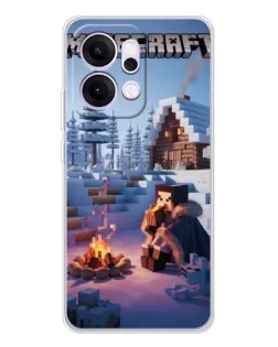 Чохол для OPPO Reno14 Pro з картинкою «Зимовий Minecraft»