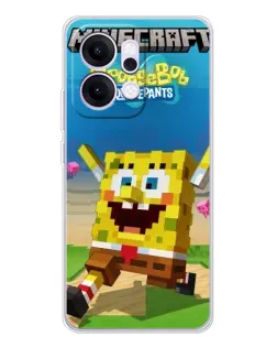 Чохол для OPPO Reno14 Pro з картинкою «Губка Боб Minecraft»