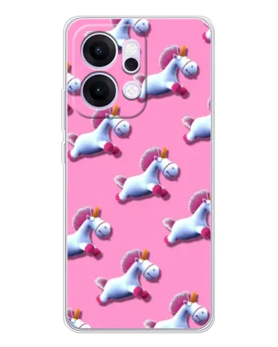 Чехол для OPPO Reno14 Pro с картинкой «Единороги на розовом»
