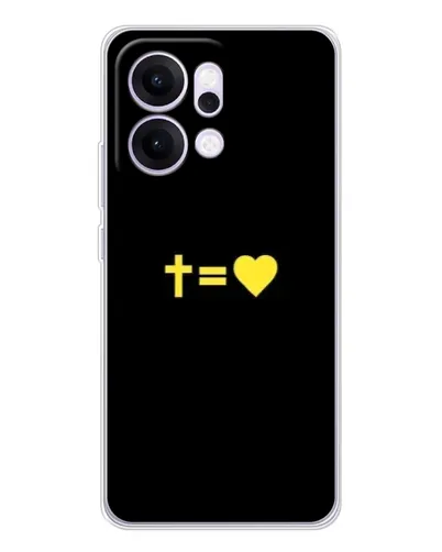 Чехол для OPPO Reno14 Pro с картинкой «Сердце и Крест»
