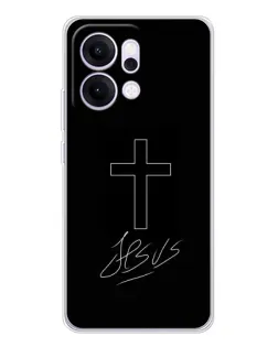 Чехол для OPPO Reno14 Pro с картинкой «Графический крест Jesus» Чехол для OPPO Reno14 Pro с картинкой «Графический крест Jesus»