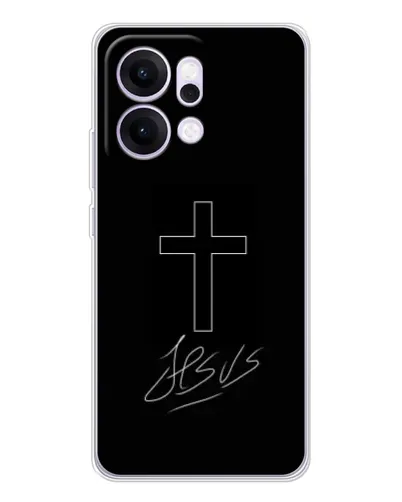 Чехол для OPPO Reno14 Pro с картинкой «Графический крест Jesus» Чехол для OPPO Reno14 Pro с картинкой «Графический крест Jesus»