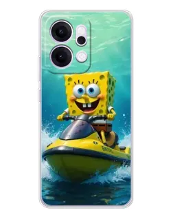 Чехол для OPPO Reno14 Pro с картинкой «Спанч Боб на гидроцикле» Чехол для OPPO Reno14 Pro с картинкой «Спанч Боб на гидроцикле»