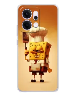 Чехол для OPPO Reno14 Pro с картинкой «Губка Боб повар»
