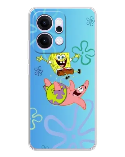 Чехол для OPPO Reno14 Pro с картинкой «Спанч Боб и Патрик»
