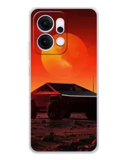 Чехол для OPPO Reno14 Pro с картинкой «Cybertruck на Марсе»