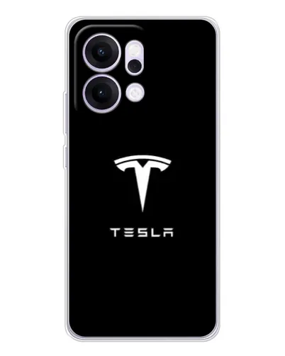 Чехол для OPPO Reno14 Pro с картинкой «Tesla White Logo» Чехол для OPPO Reno14 Pro с картинкой «Tesla White Logo»