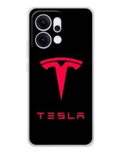 Чехол для OPPO Reno14 Pro с картинкой «Tesla Red Logo»
