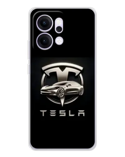 Чехол для OPPO Reno14 Pro с картинкой «Tesla — серебристое авто» Чехол для OPPO Reno14 Pro с картинкой «Tesla — серебристое авто»
