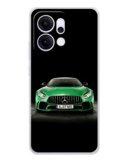 Чехол для OPPO Reno14 Pro с картинкой «Mercedes — неоновый лого»