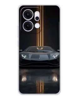 Чехол для OPPO Reno14 Pro с картинкой «Lamborghini золотые линии»