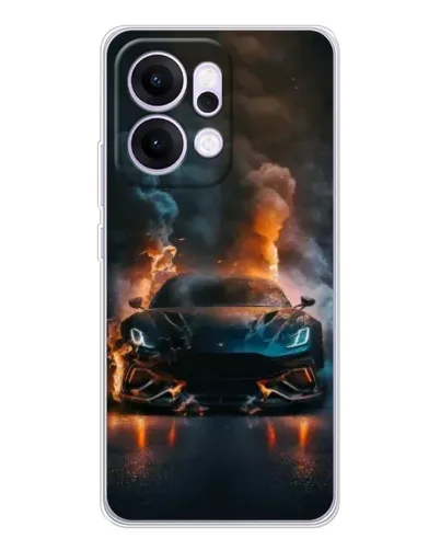 Чехол для OPPO Reno14 Pro с картинкой «Lamborghini дымная эстетика»