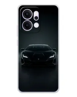 Чехол для OPPO Reno14 Pro с картинкой «Черный Lamborghini Aventador»
