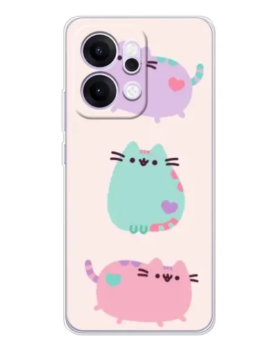 Чехол для OPPO Reno14 Pro с картинкой «Pusheen трио» Чехол для OPPO Reno14 Pro с картинкой «Pusheen трио»