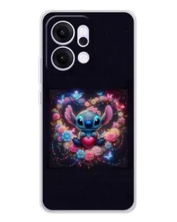 Чехол для OPPO Reno14 Pro с картинкой «Stitch в цветах»