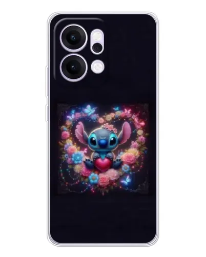 Чехол для OPPO Reno14 Pro с картинкой «Stitch в цветах» Чехол для OPPO Reno14 Pro с картинкой «Stitch в цветах»