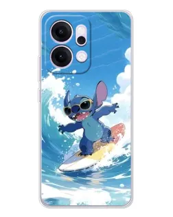 Чехол для OPPO Reno14 Pro с картинкой «Стич на волне»