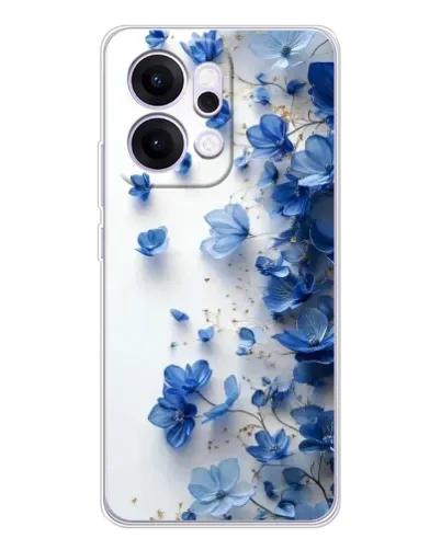 Чехол для OPPO Reno14 Pro с картинкой «Голубой цветочный каскад»