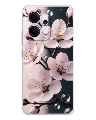 Чехол для OPPO Reno14 Pro с картинкой «Нежная сакура и капли» Чехол для OPPO Reno14 Pro с картинкой «Нежная сакура и капли»
