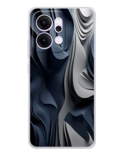 Чехол для OPPO Reno14 Pro с картинкой «Объемные синие складки» Чехол для OPPO Reno14 Pro с картинкой «Объемные синие складки»