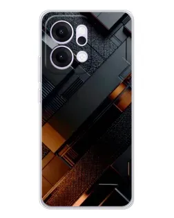 Чехол для OPPO Reno14 Pro с картинкой «Черные геометрические блоки»