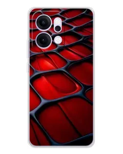 Чехол для OPPO Reno14 Pro с картинкой «Красная глянцевая сетка»