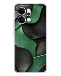 Чехол для OPPO Reno14 Pro с картинкой «Зеленые кожаные волны»