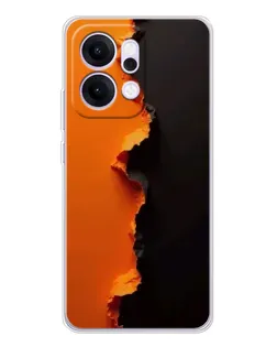 Чехол для OPPO Reno14 Pro с картинкой «Оранжевый разлом»