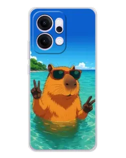 Чехол для OPPO Reno14 Pro с картинкой «Морская капибара»