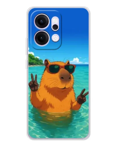 Чехол для OPPO Reno14 Pro с картинкой «Морская капибара» Чехол для OPPO Reno14 Pro с картинкой «Морская капибара»