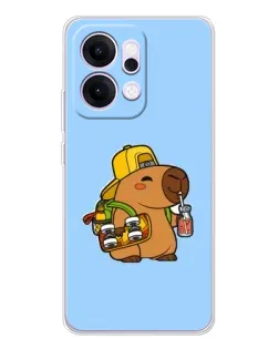 Чехол для OPPO Reno14 Pro с картинкой «Капибара на скейте»