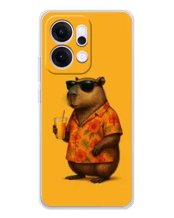 Чехол для OPPO Reno14 Pro с картинкой «Капибара на отдыхе»