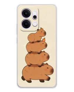 Чехол для OPPO Reno14 Pro с картинкой «Башня из капибар»