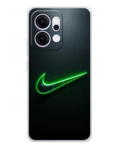 Чехол для OPPO Reno14 с картинкой «Неоновый контур Nike»