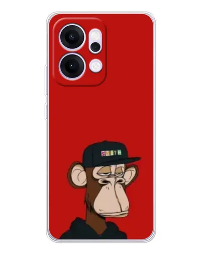 Чехол для OPPO Reno14 с картинкой «Bored Ape — красный фон» Чехол для OPPO Reno14 с картинкой «Bored Ape — красный фон»