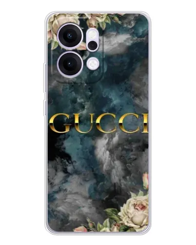 Чехол для OPPO Reno14 с картинкой «Абстрактные цветы Gucci»