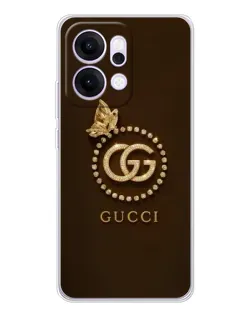Чехол для OPPO Reno14 с картинкой «Gucci — золотая бабочка»